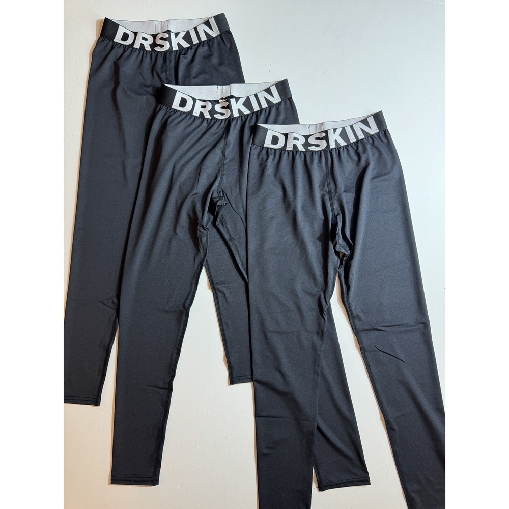 DRSKIN 3 Pack Men's Compression‎ Pants Leggings Sports Athletic Workout Sz S - Picture 2 of 12